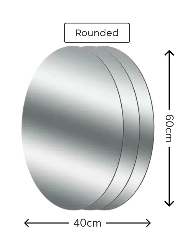 Round wall mirror 60cm x 40cm modern home decor.