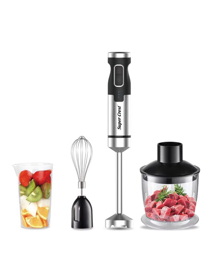 𝗦𝘂𝗽𝗲𝗿 𝗖𝗿𝗲𝘀𝘁 600W Electric Wireless Stainless Steel Stick Blender