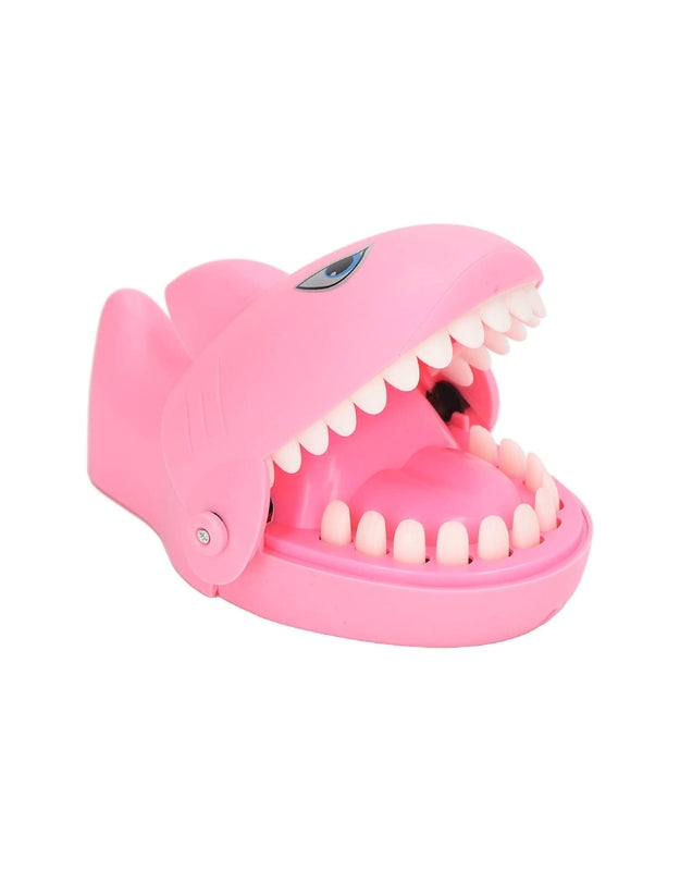 The pink "Shark Dentist" game with its mouth wide open, showing two rows of white teeth ready for play