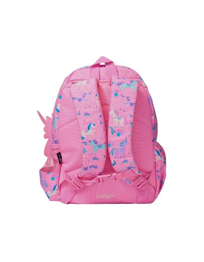 Smiggle 15" unicorn hoodie backpack pink back straps and unicorn print