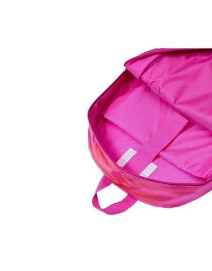 Inside view of Smiggle Barbie Large Backpack with spacious pink interior