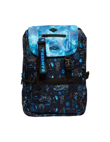  Smiggle blue space backpack, front view