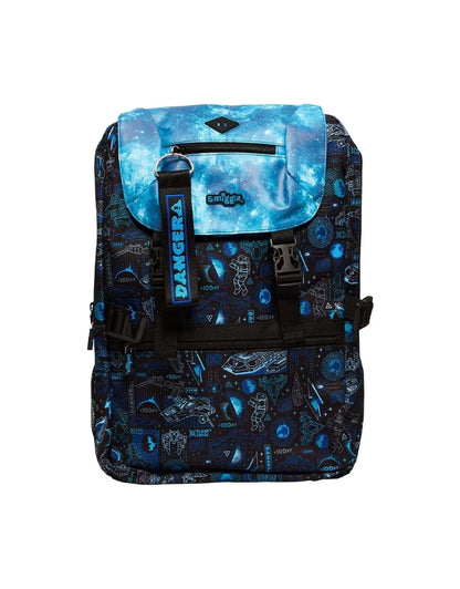  Smiggle blue space backpack, front view