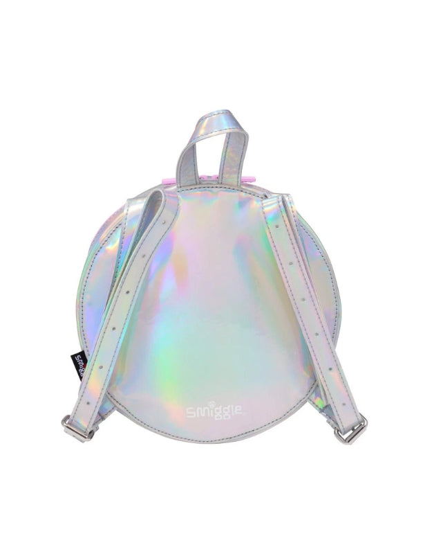  Smiggle iridescent flower backpack, back view