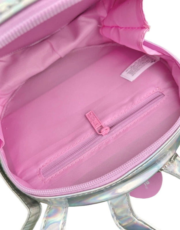 Smiggle flower backpack interior, showing the pocket