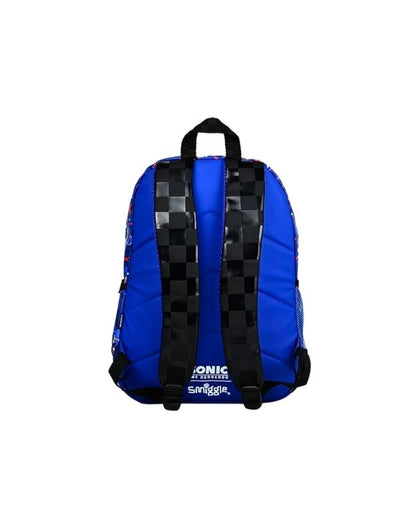 Smiggle 15-inch Sonic The Hedgehog Classic School Backpack back view with padded straps