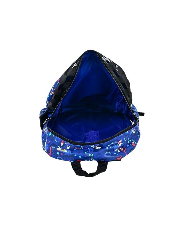 Smiggle 15-inch Sonic The Hedgehog Classic School Backpack open interior view, spacious compartment