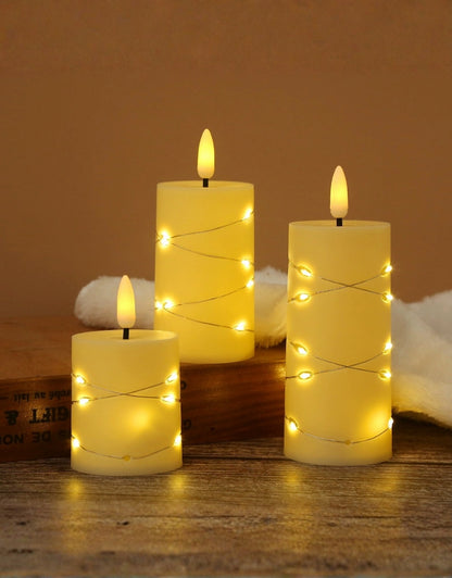 Bullet Flameless LED Candles Star String With Battery