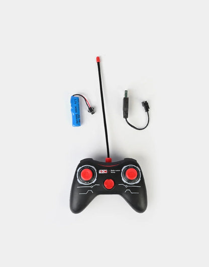 Superior Remote Control Car controller, battery pack, and USB charging cable accessory view.