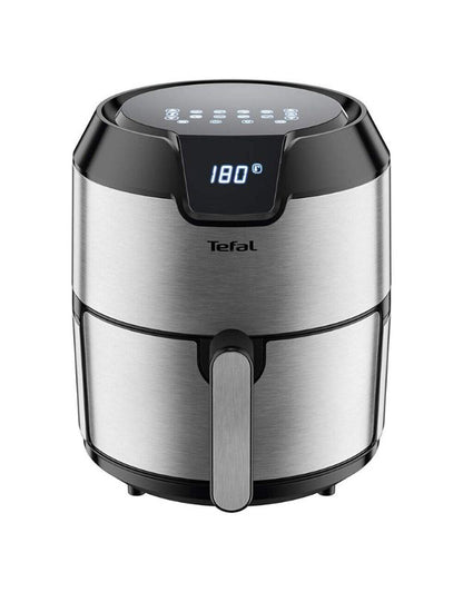 Tefal stainless steel air fryer with modern compact design.