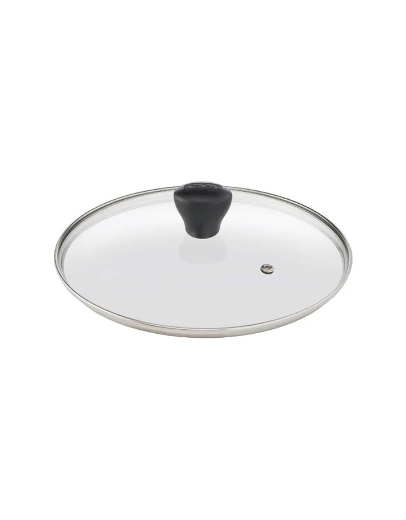 Tefal tempered glass lid with steam vent and black handle – compatible with Tefal cookware