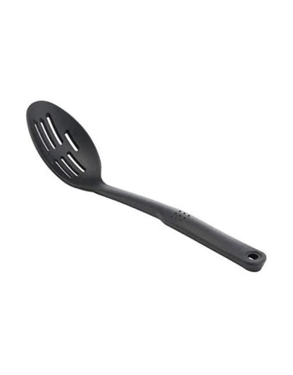 Tefal black slotted spoon utensil – heat-resistant nylon serving spoon for cookware set
