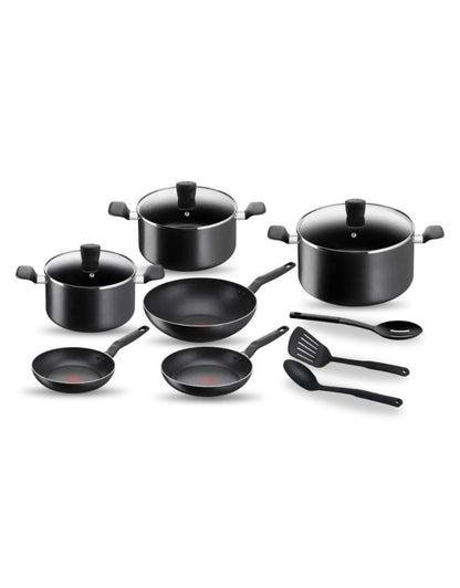 Tefal Super Cook 12 pieces cookware set with titanium coating – durable non-stick pots, pans, and utensils