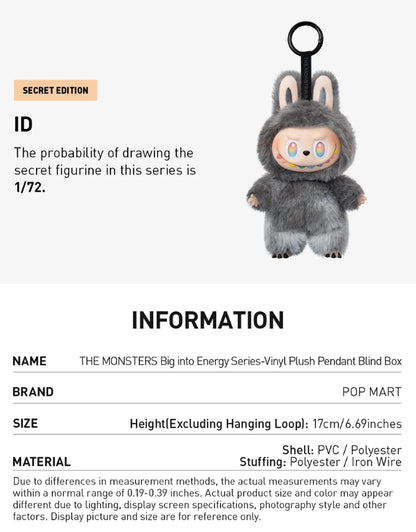 𝗟𝗔𝗕𝗨𝗕𝗨 - The Monsters Big into Energy Series-Vinyl Plush Pendant Blind Box