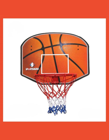 Tournament Indoor Basketball Board Hoop Set with a basketball-texture backboard and red/white/blue net.