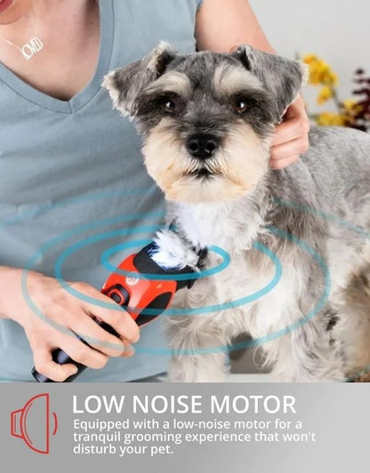 Dog being groomed with VGR low noise pet clipper.
