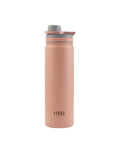 Water bottle vacuum stainless steel 750ml in peach, durable and reusable