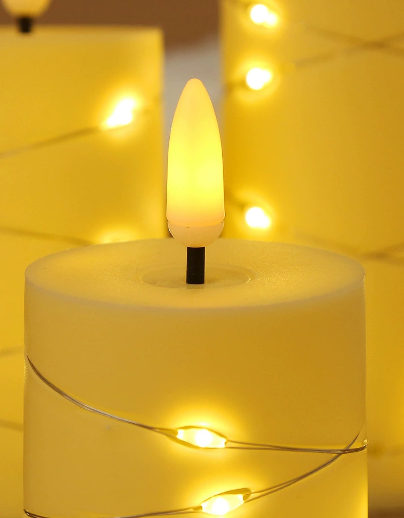 Bullet Flameless LED Candles Star String With Battery